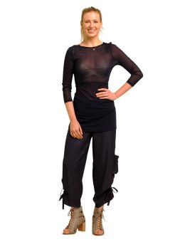 Rosie Net 3/4 Sleeve Top - 1, Black Rosie 3/4 Sleeve Top