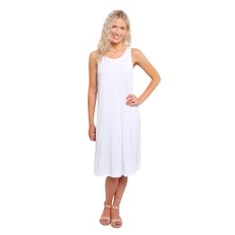 Bamboo Midi Dress - White Bamboo Midi, 2