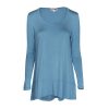 QOE 6057B KATHY TUNIC LS SMOKE BLUE F