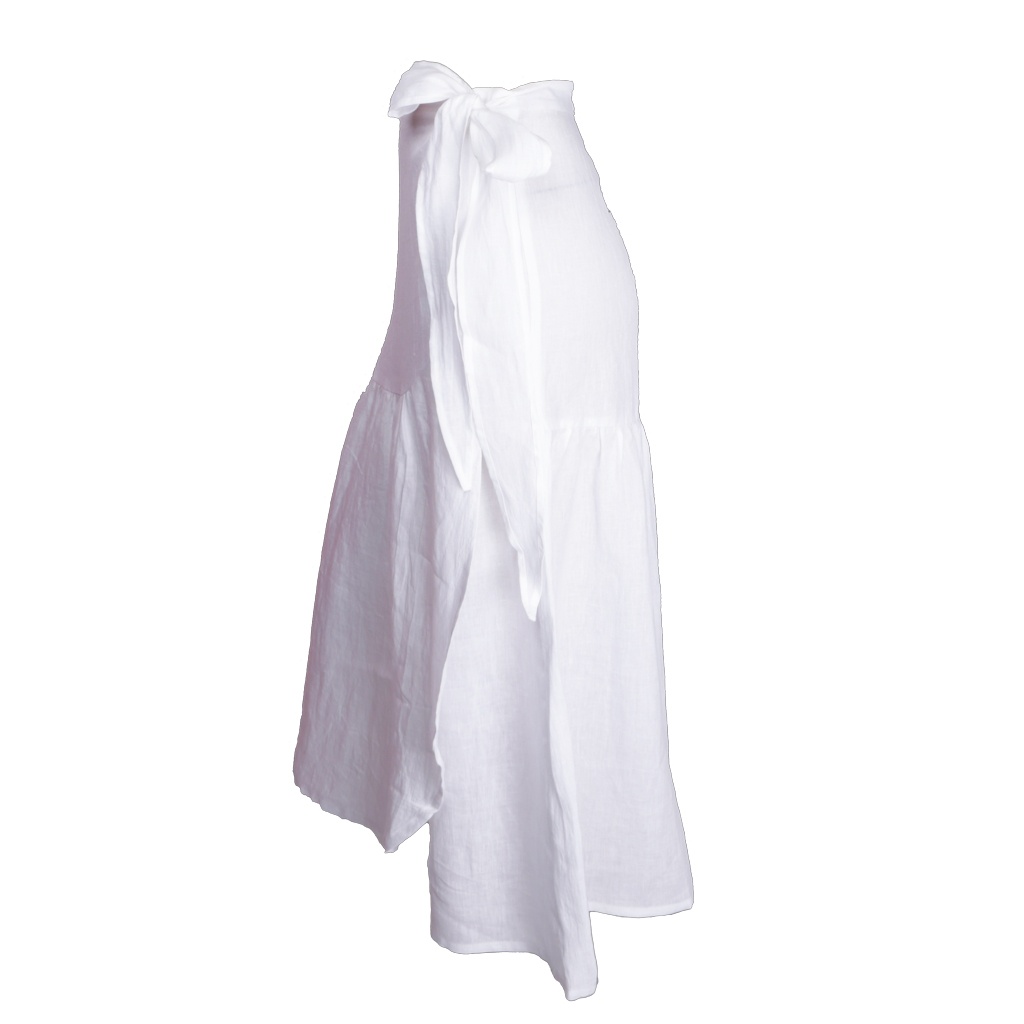 ANDREA LINEN WRAP SKIRT - WHITE S