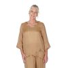 Nancy Crossover Silk Top Tan F