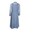 SILK DUSTER COAT BLUE METAL B
