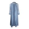 SILK DUSTER COAT BLUE METAL FO