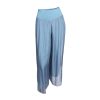 SILK PANT FULL LENGTH BLUE METAL F