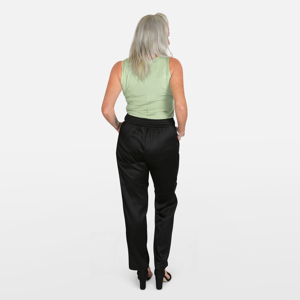Black Satin Pant 6 Black Satin Pant